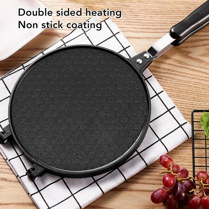 Tortilla Press Pan, 6.8 Inch Stick Proof Heavy Duty Aluminum Pancake Griddle with Handle, Multipurpose Stove Top Pan for Kitchen (Grid Style) - Image 2