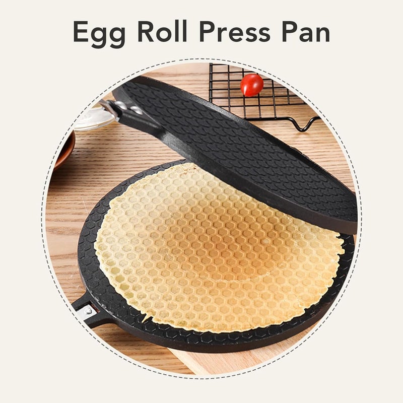 Tortilla Press Pan, 6.8 Inch Stick Proof Heavy Duty Aluminum Pancake Griddle with Handle, Multipurpose Stove Top Pan for Kitchen (Grid Style) - Image 3
