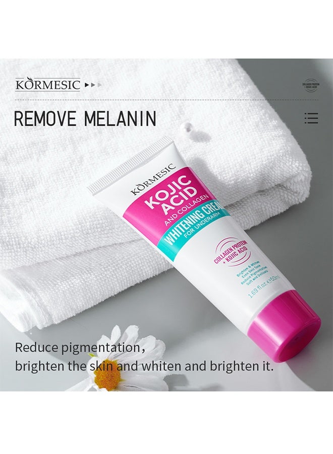 Kormesic Kojic Acid and Collagen Whitening Cream for Underarm, reduce the appearance of dark spots and uneven pigmentation, 50ml - Image 3
