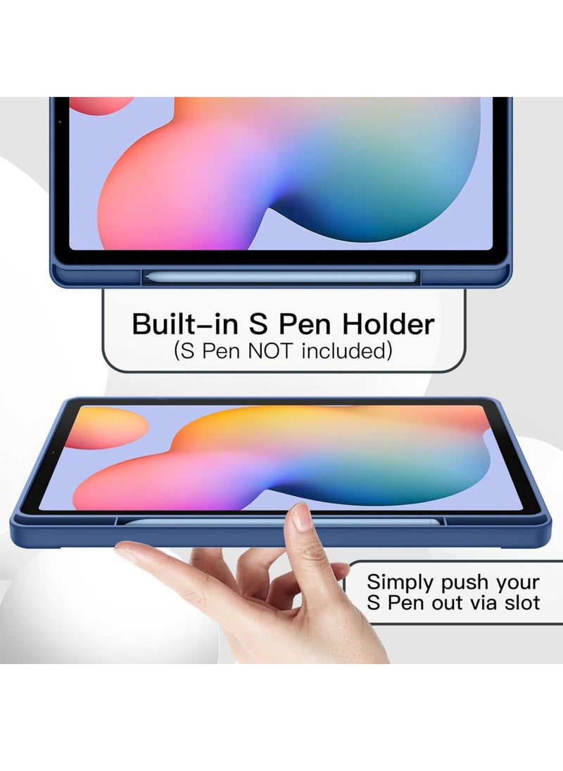 Case for Samsung Galaxy Tab S6 Lite 10.4-Inch 2024/2022/2020 with S Pen Holder Slim Tablet Cover with Soft TPU Back Auto Wake/Sleep