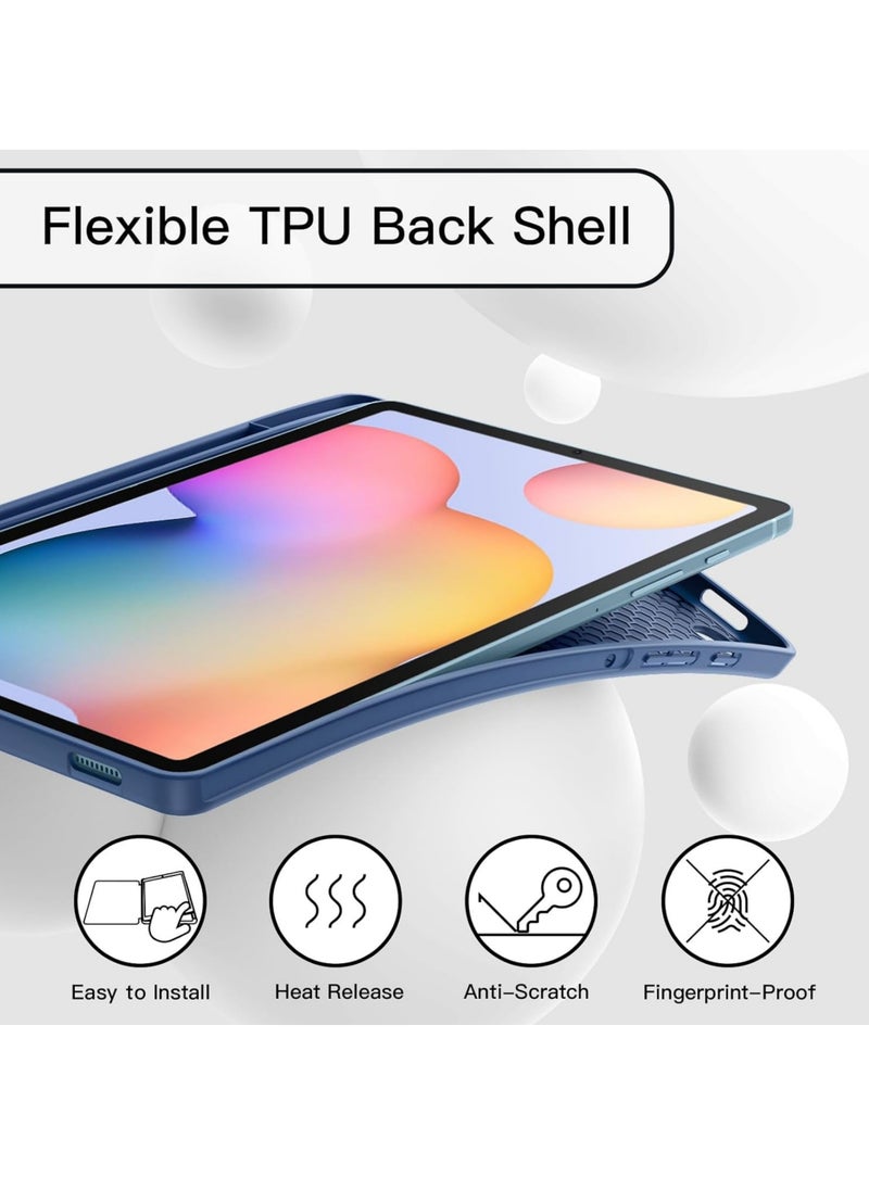 Case for Samsung Galaxy Tab S6 Lite 10.4-Inch 2024/2022/2020 with S Pen Holder Slim Tablet Cover with Soft TPU Back Auto Wake/Sleep