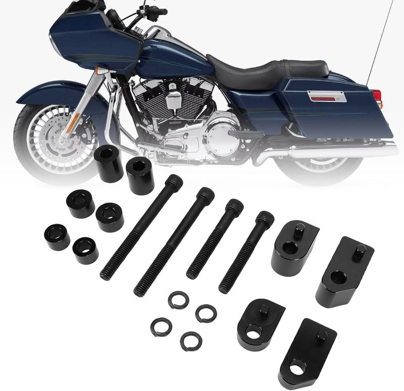 AMONIDA Driver Floorboard Extensions Kit, 1 Inch or 1.5 Inches Footpeg Extension Replacement for Touring Electra Glide FLHT FLHR FLTR FLHX 2009-2024 with High Strength Aluminum Alloy - Image 2