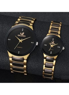 Orlando 2pcs Elegant Quartz Couple's Watch Set, Classic British Style  - Image 1