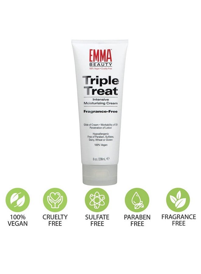 EMMA BEAUTY Triple Treat Intensive Moisturizing Cream For Hand & Body Fragrancefree Unscented Lotion Hydrating Hypoallergenic Moisturizer For Dry Sensitive Skin 100% Vegan & Crueltyfree 8 Oz  - Image 3