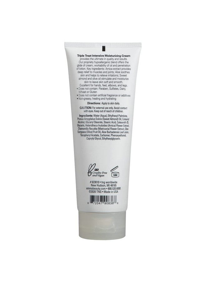 EMMA BEAUTY Triple Treat Intensive Moisturizing Cream For Hand & Body Fragrancefree Unscented Lotion Hydrating Hypoallergenic Moisturizer For Dry Sensitive Skin 100% Vegan & Crueltyfree 8 Oz  - Image 2