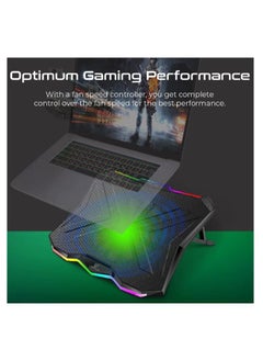 VERTUX Glare Quiet Cooling Laptop Stand With Rainbow LED Lights  - Image 4