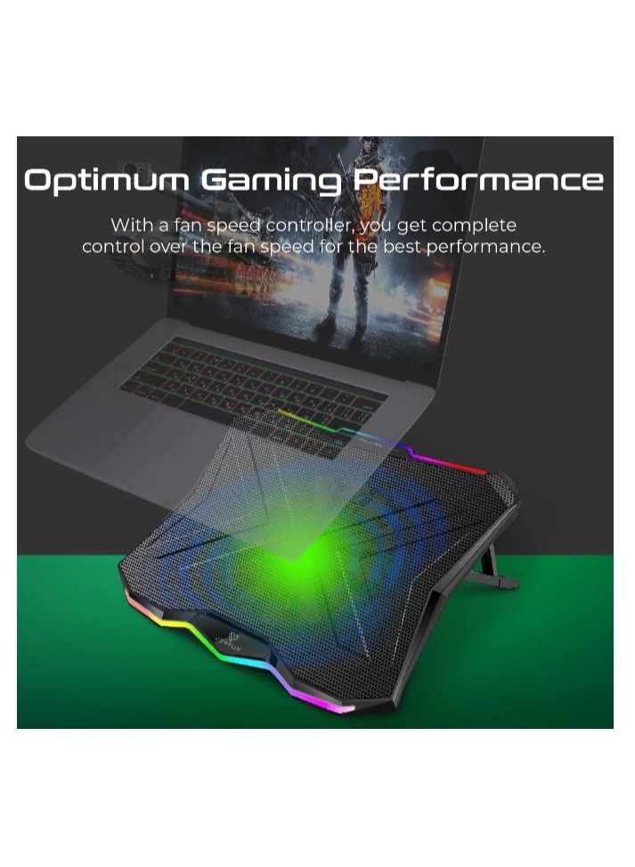 VERTUX Glare Quiet Cooling Laptop Stand With Rainbow LED Lights - Image 4