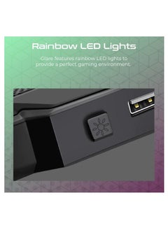 VERTUX Glare Quiet Cooling Laptop Stand With Rainbow LED Lights  - Image 2