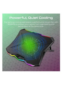 VERTUX Glare Quiet Cooling Laptop Stand With Rainbow LED Lights  - Image 3