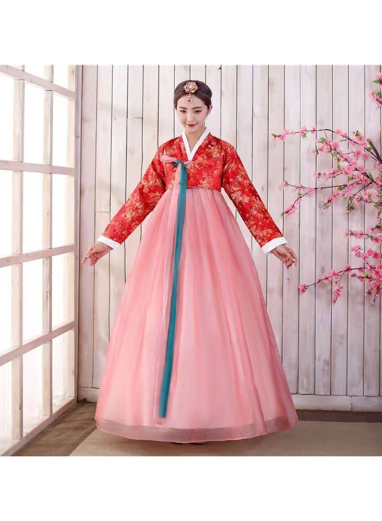 KUYING New Korean Traditional Long Sleeved Dress Cosplay Clothing