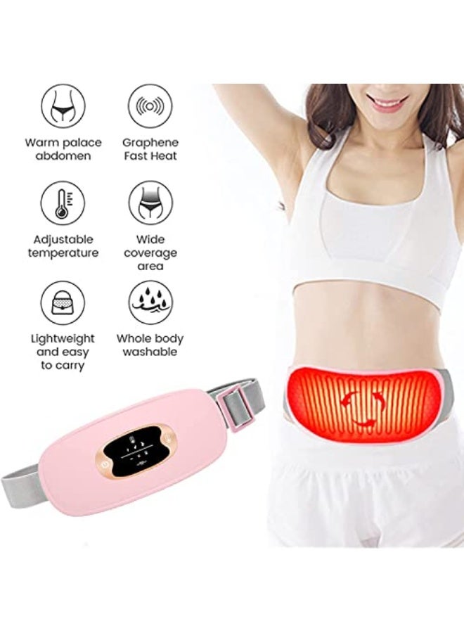Generic Menstrual Heating Pad, Portable USB Electric Belly Wrap Warming Belt, with 3 Heat Levels and 3 Massage Modes, Fast Heating Wrap Belt for Women Girl  - Image 4