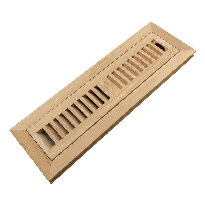 Homewell Homewell White Oak Wood Floor Register Vent Cover Flush Mount Vent with Damper 2X12 Inch Unfinished 