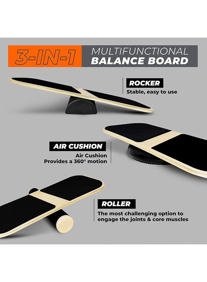 Balance Board for Adults With Roller - Core Exercise Equipment for Athletic Training, Skateboarding, Surfing and Snowboarding - Image 3