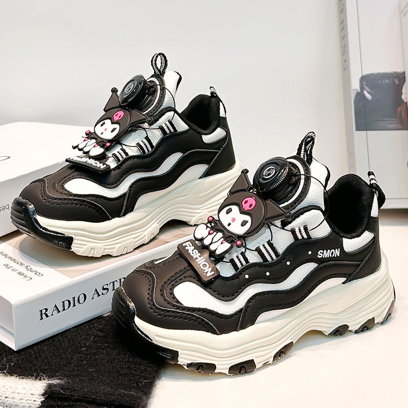 Girls' Kulomi Single Sneaker Spring Non-Slip Button Shoes For Big Children Fashion All-Match Trendy - Image 3