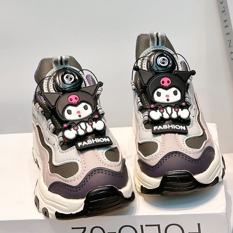 Girls' Kulomi Single Sneaker Spring Non-Slip Button Shoes For Big Children Fashion All-Match Trendy - Image 5