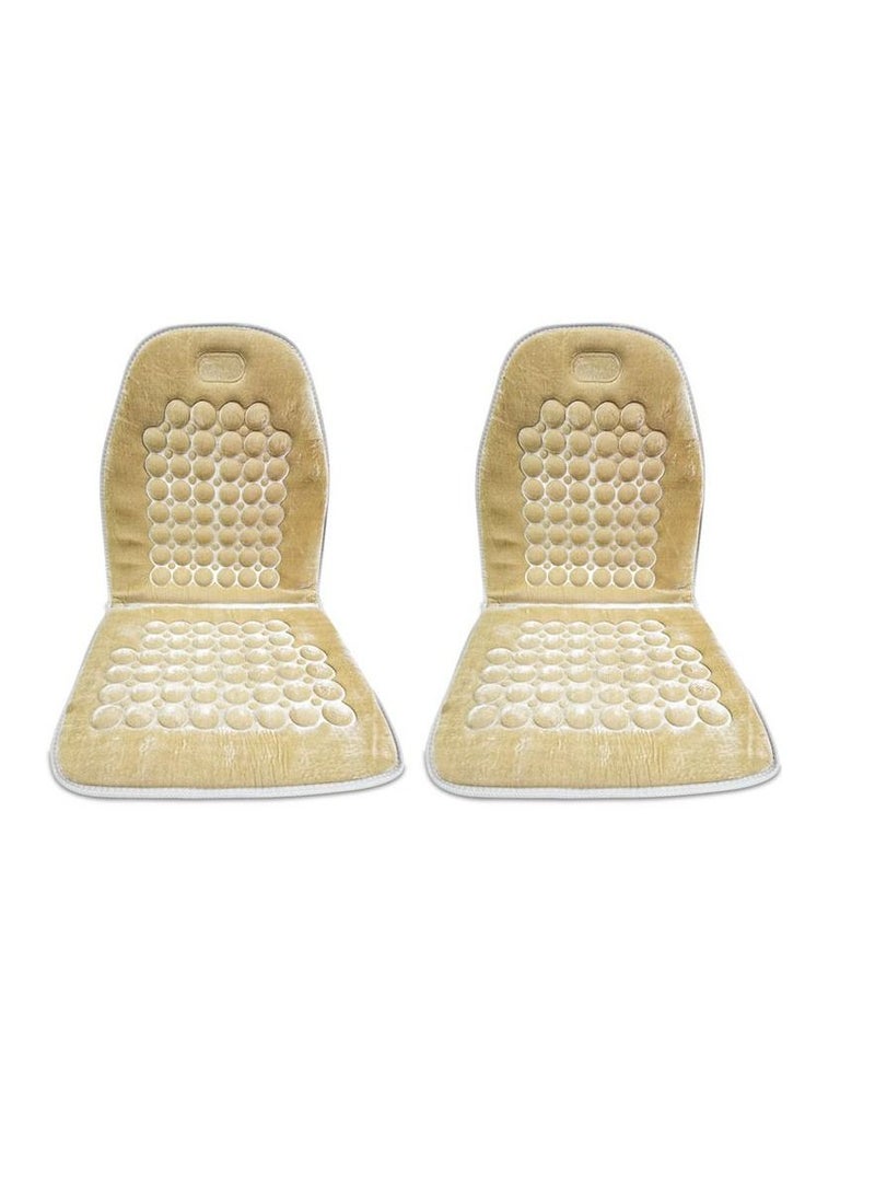 3XR 2 Piece Bubble Type Car Sponge Seat Cushion Magnetic Seat Cushion Car Magnet Seat Cover Massager beige - Image 1