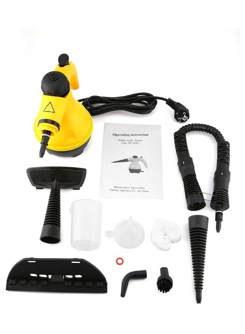 1000W Multifunctional High Temperature Handheld Steam Cleaner with 9pcs Accessories Suitable for Kitchen Sofa Bathroom Window Multicolor Random ( Black, White , Yellow ) - Image 2