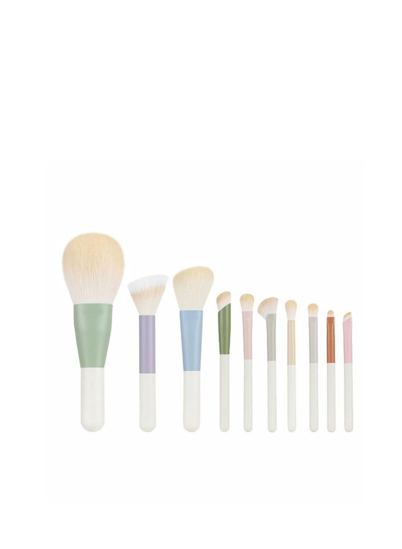 SOLARAE Makeup Brush Set, 10pcs Easy-taken Mini Full Complete Function Cosmetic Brushes Kit, Eye Shadow Brush for Blending Concealer Eyebrow Eyelash Eyeliner Premium Synthetic Make Up Brushes with Bag - Image 1