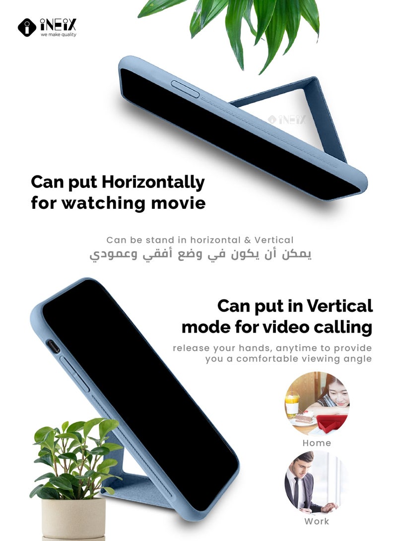 INEIX 3-in-1 Magnetic Wrist Strap Hand Grip with Stand Case Cover For Huawei Nova Y90 -Sky Blue - Image 3