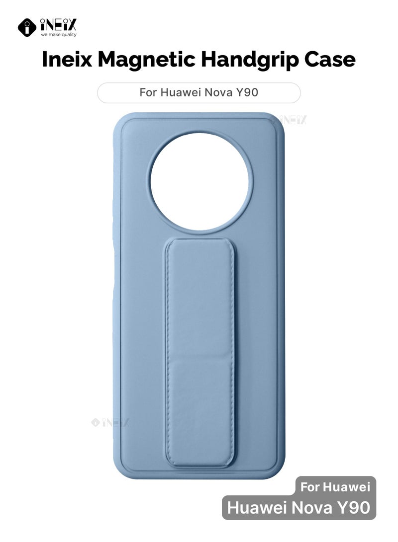 INEIX 3-in-1 Magnetic Wrist Strap Hand Grip with Stand Case Cover For Huawei Nova Y90 -Sky Blue - Image 1