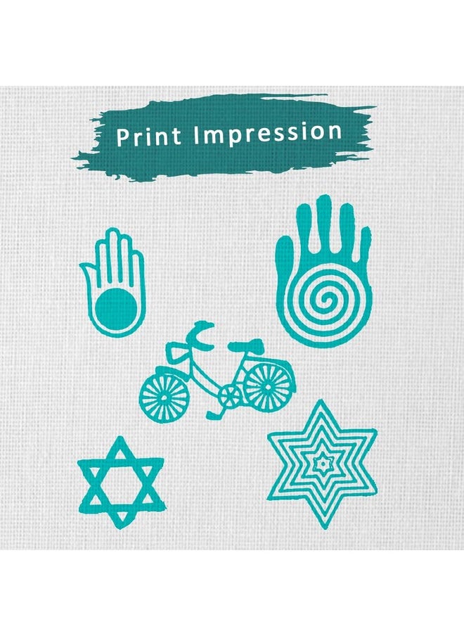 Hashcart Wooden Indian Traditional Design Printing Stamps / Blocks For Printing Saree Border | Set Of 5 | Dresses / Craft Card Making / Scrapbook / Clay Pottery  - Image 3