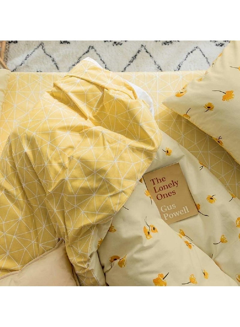 عام طقم غطاء لحاف مكون من 4 قطع، طقم سرير من البوليستر الناعم، طقم لحاف كرتوني بدون قلب، طقم لحاف كرتوني مع غطاء لحاف واحد وشرشف واحد و2 غطاء وسادة - Image 4