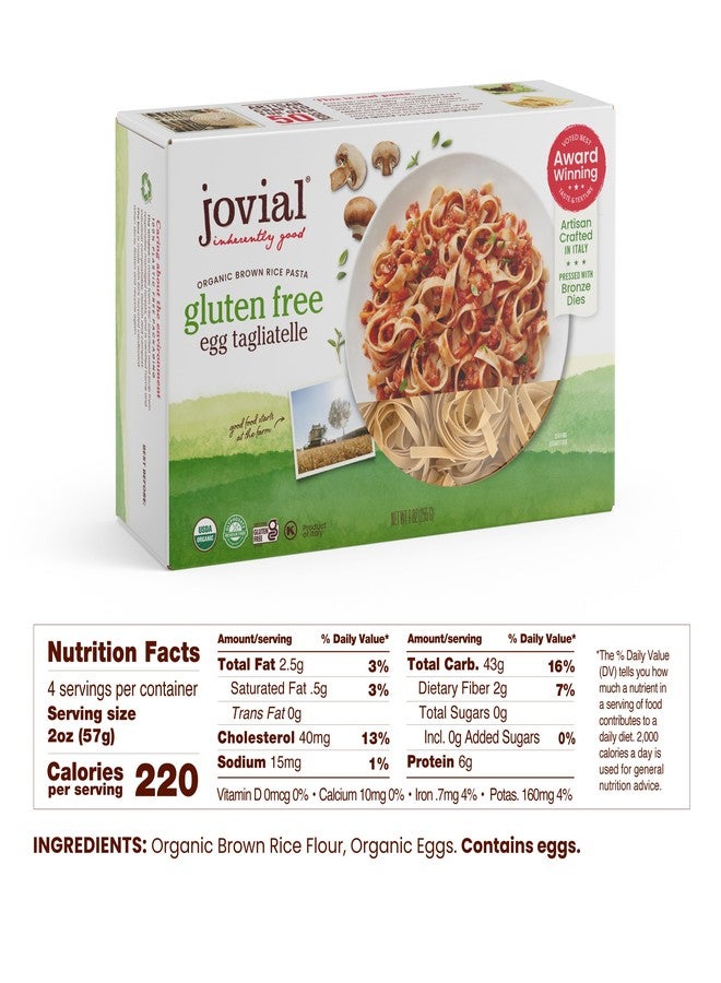 Jovial Foods - Gluten-Free Traditional Egg Tagliatelle Pasta 9 Oz. 160592 - Image 2