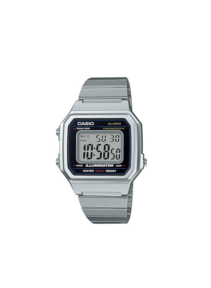 كاسيو ساعة يد رقمية ستانلس ستيل للرجال B650WD-1ADF - 43 ملم - فضي - Image 1
