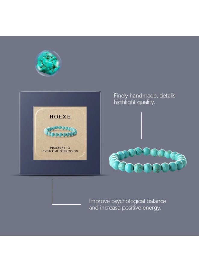 HOEXE Bracelet to Overcome Depression, Designed To Support Emotional Balance and Help Uplift Your Mood, One Size Fits All, Caribbean Blue - Image 1