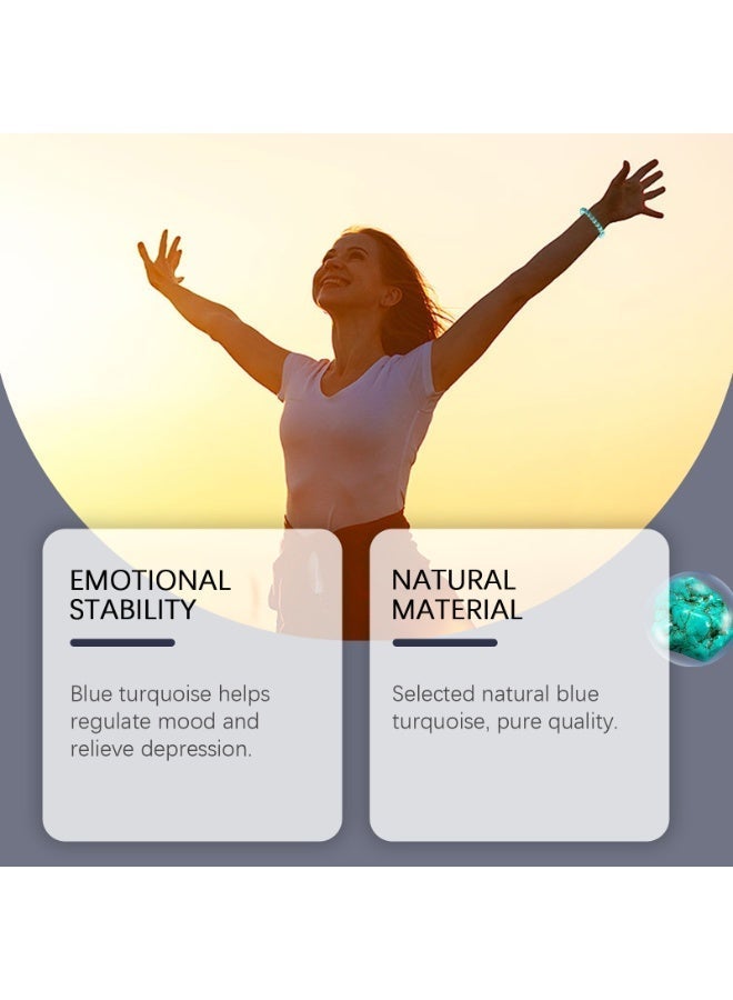 HOEXE Bracelet to Overcome Depression, Designed To Support Emotional Balance and Help Uplift Your Mood, One Size Fits All, Caribbean Blue - Image 4