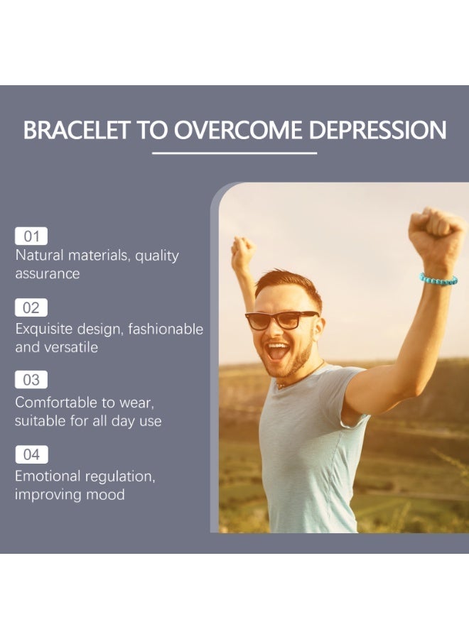 HOEXE Bracelet to Overcome Depression, Designed To Support Emotional Balance and Help Uplift Your Mood, One Size Fits All, Caribbean Blue - Image 2