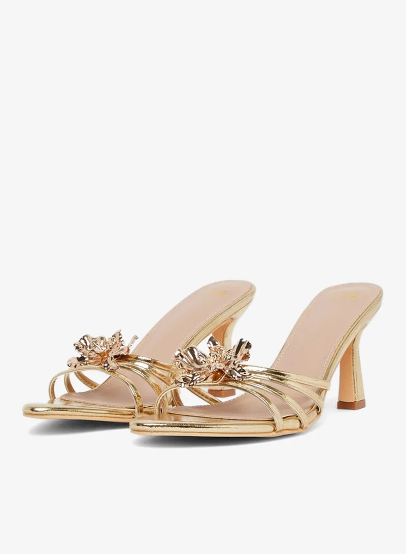 Styli Flower Trim High Heel Sandals