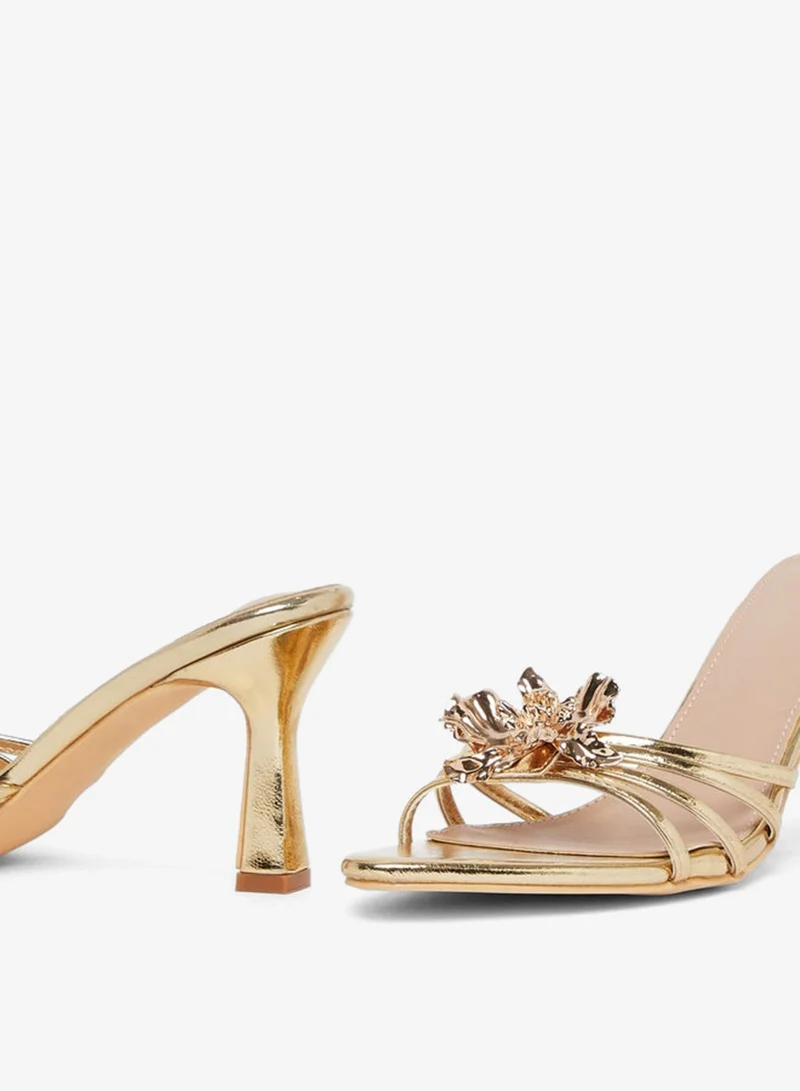 Styli Flower Trim High Heel Sandals