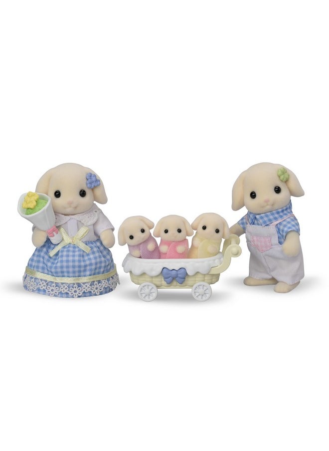 Calico Critters Calico Critters Flora Rabbit Family - Set of 5 Collectible Doll Figures for Children Ages 3+  - Image 1