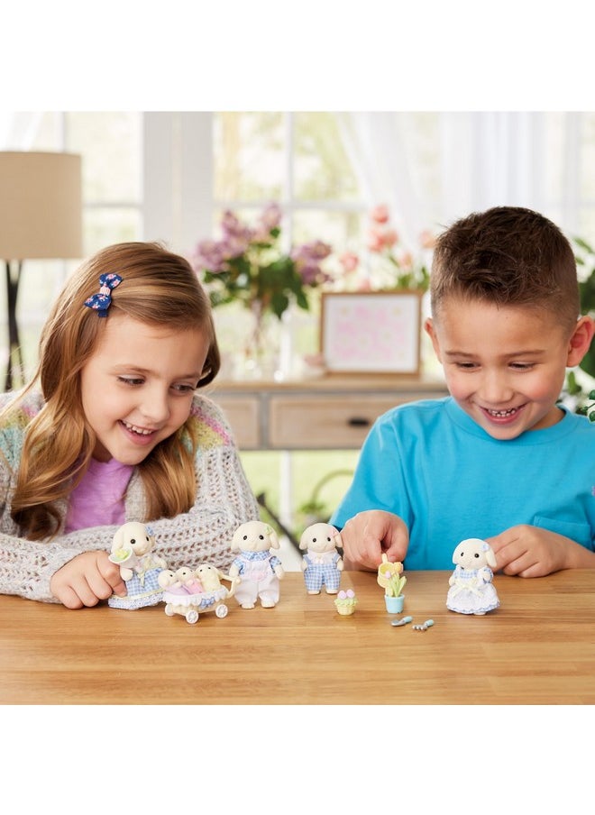 Calico Critters Calico Critters Flora Rabbit Family - Set of 5 Collectible Doll Figures for Children Ages 3+  - Image 4