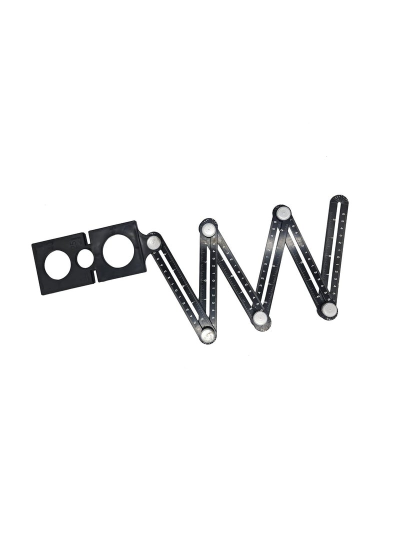 ANYM - ANYM Aluminum MultiFunction Template Tool for Measuring Layout and Angle Finder Adjustable 6 Folding Ruler Ceramic Tile Hole Locator - Image 1
