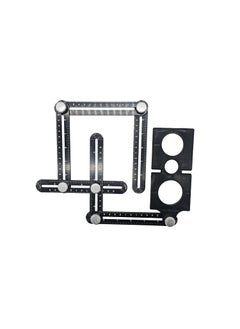 ANYM ANYM Aluminum MultiFunction Template Tool for Measuring Layout and Angle Finder Adjustable 6 Folding Ruler Ceramic Tile Hole Locator  - Image 1