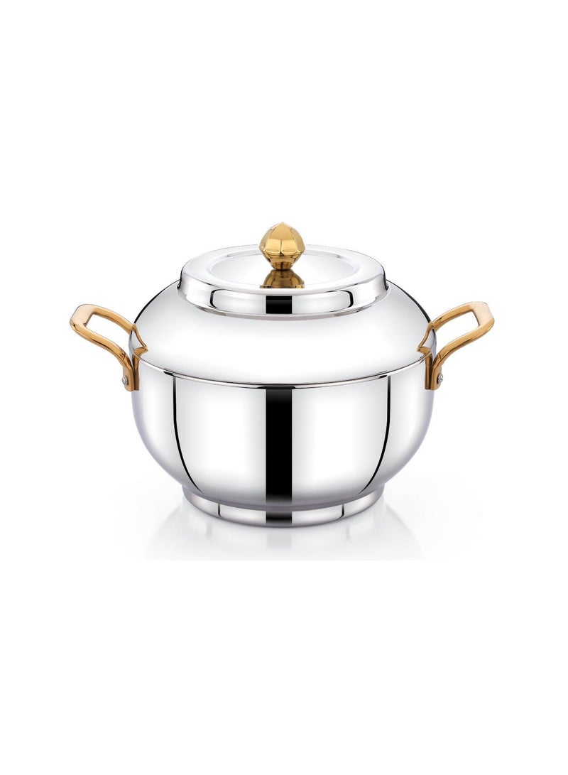 Homemaker Celerio Hotpot 1500ml Capacity - Air Tight Lid - High Quality Stainless Steel - Gold Lids & Silver - Image 1