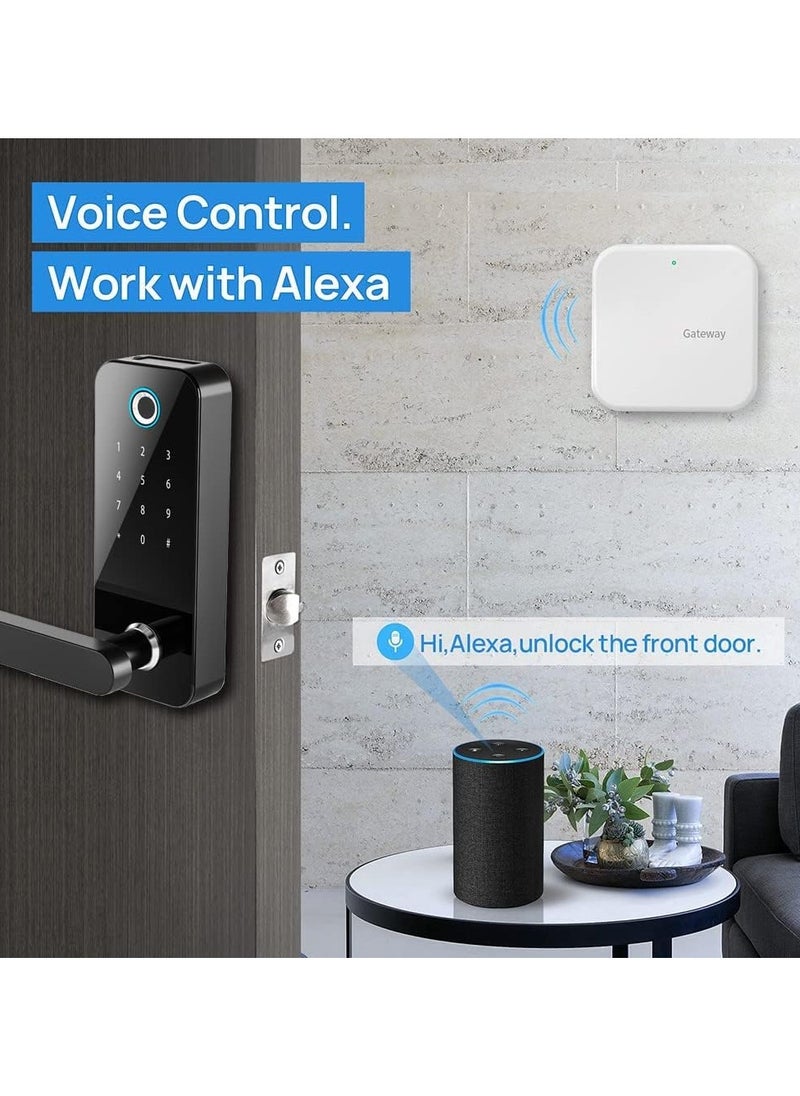 Nomeregan - Smart Lock Keyless Front Door Lock Bluetooth Fingerprint Entry Smart Locks, App Control for Rental, Deadbolt Lock with Alexa Code Fob for Home - Image 1