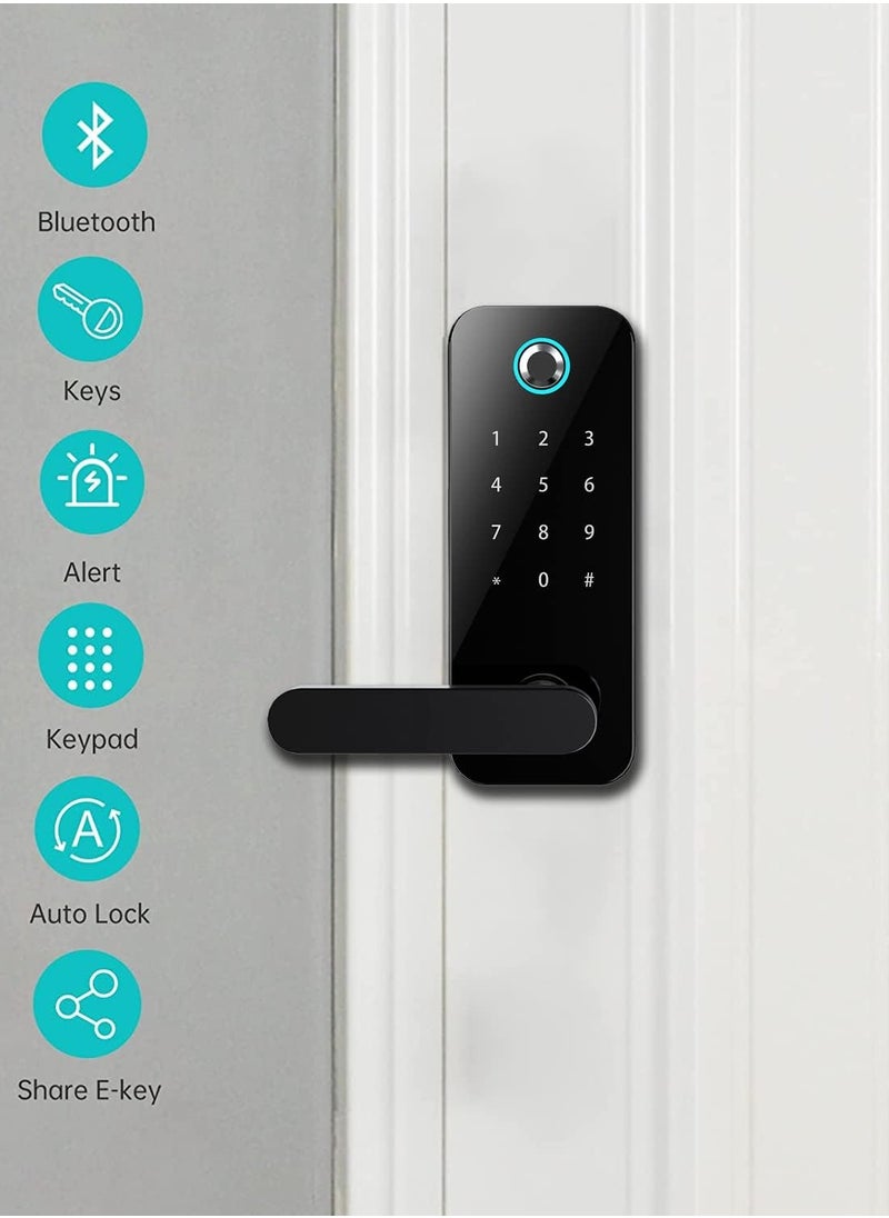 Nomeregan - Smart Lock Keyless Front Door Lock Bluetooth Fingerprint Entry Smart Locks, App Control for Rental, Deadbolt Lock with Alexa Code Fob for Home - Image 1