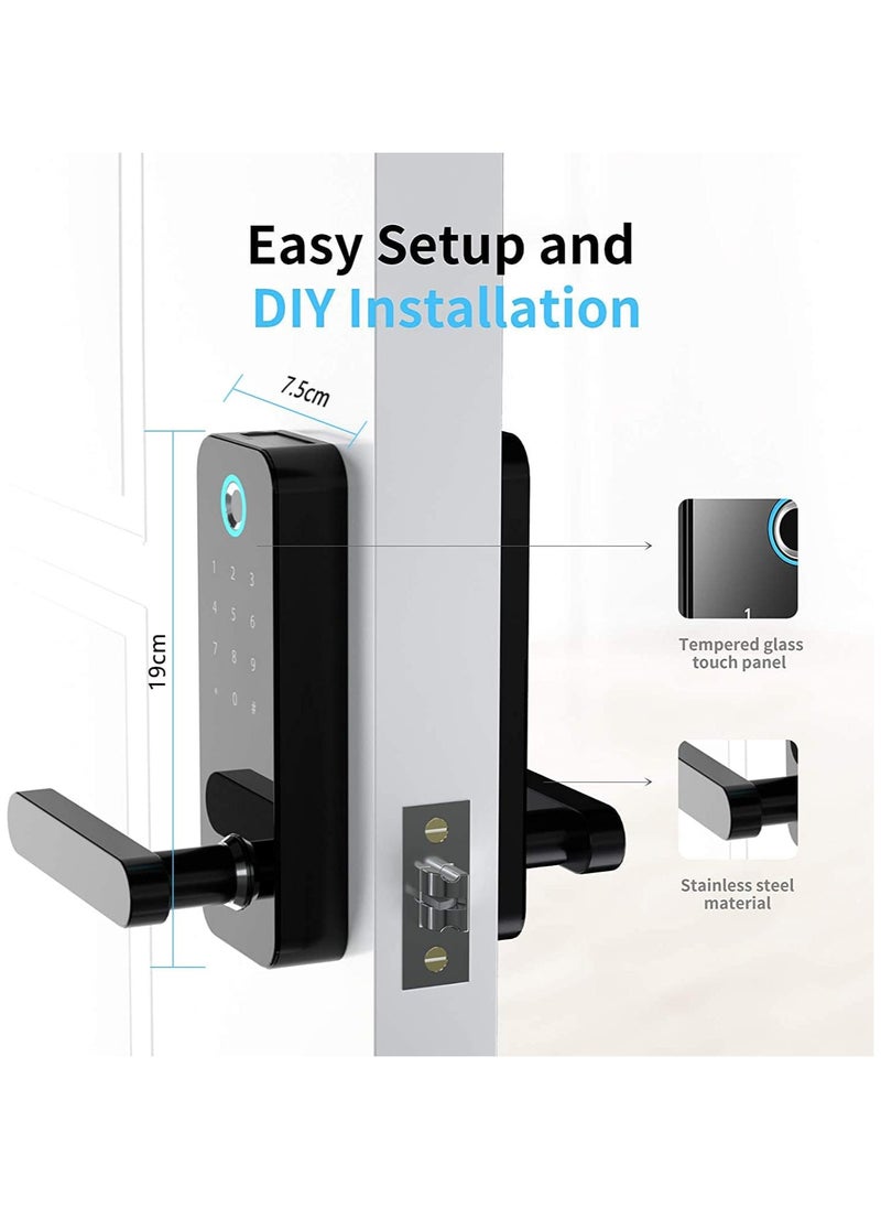 Nomeregan - Smart Lock Keyless Front Door Lock Bluetooth Fingerprint Entry Smart Locks, App Control for Rental, Deadbolt Lock with Alexa Code Fob for Home - Image 1