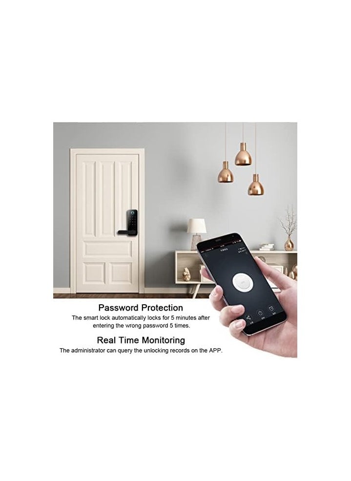 Nomeregan - Smart Lock Keyless Front Door Lock Bluetooth Fingerprint Entry Smart Locks, App Control for Rental, Deadbolt Lock with Alexa Code Fob for Home - Image 1