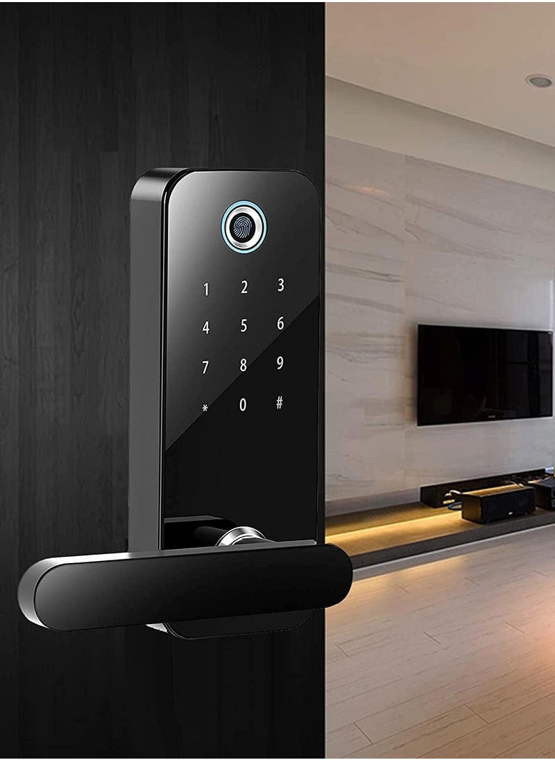 Nomeregan - Smart Lock Keyless Front Door Lock Bluetooth Fingerprint Entry Smart Locks, App Control for Rental, Deadbolt Lock with Alexa Code Fob for Home - Image 1