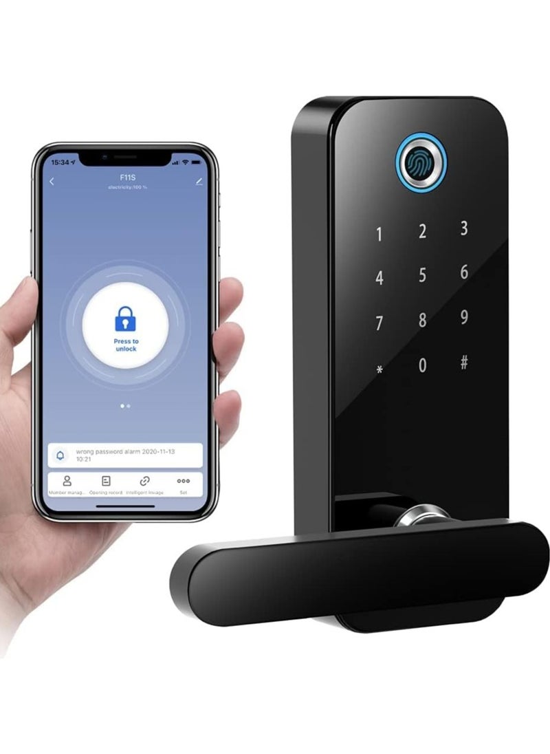 Nomeregan - Smart Lock Keyless Front Door Lock Bluetooth Fingerprint Entry Smart Locks, App Control for Rental, Deadbolt Lock with Alexa Code Fob for Home - Image 1