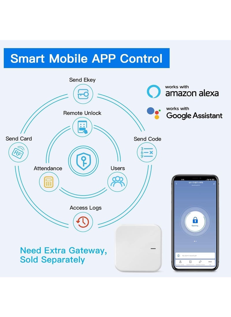 Nomeregan - Smart Lock Keyless Front Door Lock Bluetooth Fingerprint Entry Smart Locks, App Control for Rental, Deadbolt Lock with Alexa Code Fob for Home - Image 1