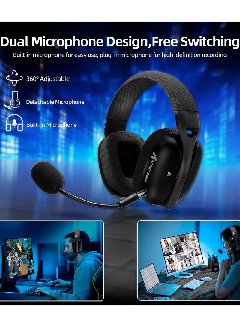 هجوم القرش ATTACK SHARK L80PRO Wireless Gaming Headset - Black - Image 2