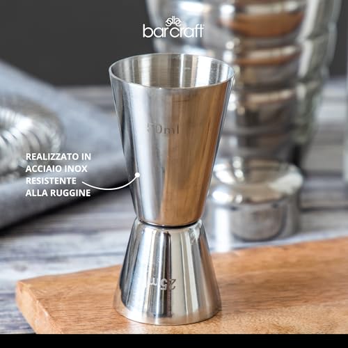 BarCraft Cocktail Jigger Double Glass for Measuring Spirits, Stainless Steel, 25 ml/50 ml - Image 3