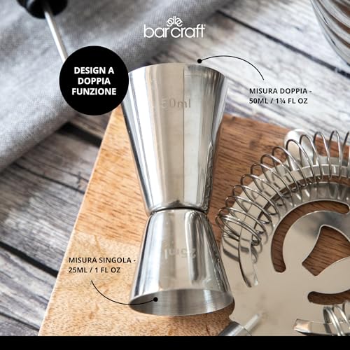 BarCraft Cocktail Jigger Double Glass for Measuring Spirits, Stainless Steel, 25 ml/50 ml - Image 5