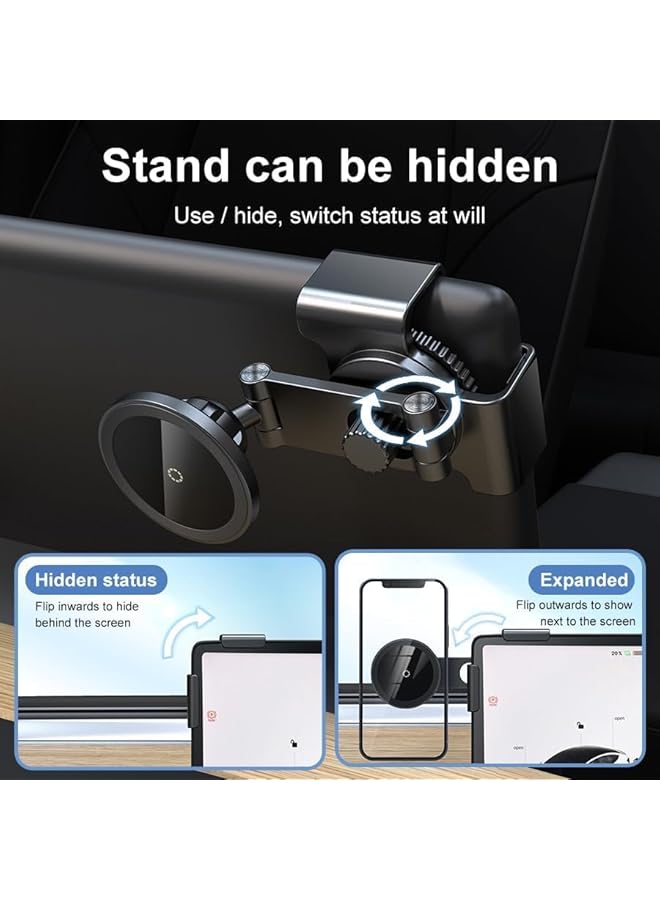 Green Tiger Magnetic Tesla Phone Mount, Car Central Control Screen Hanging Bracket Suitable, for Tesla Model S/3/X/Y Magnetic Adsorption Phone Holder, Compatible with iPhone, Samsung and Other Phones - Image 3