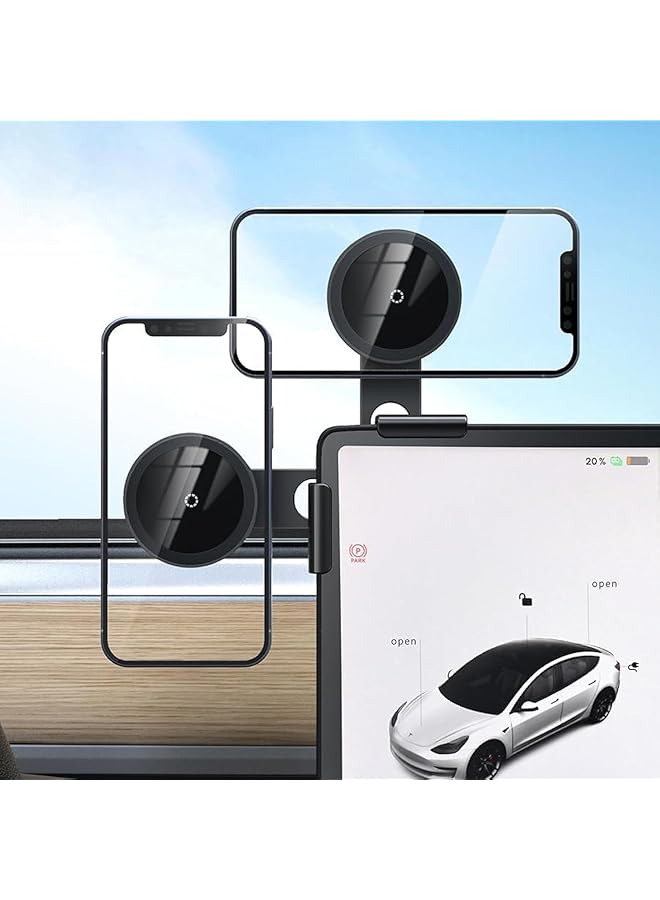 Green Tiger Magnetic Tesla Phone Mount, Car Central Control Screen Hanging Bracket Suitable, for Tesla Model S/3/X/Y Magnetic Adsorption Phone Holder, Compatible with iPhone, Samsung and Other Phones - Image 1